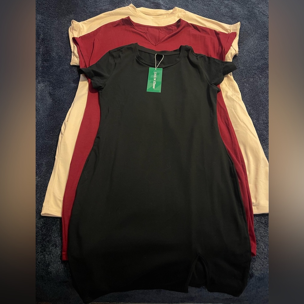 THREE Shein T-Shirt Dresses Women’s Medium BRAND NEW